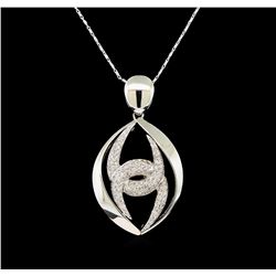 14KT White Gold 1.40 ctw Diamond Pendant With Chain