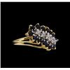 Image 1 : 1.00 ctw Blue Sapphire and Diamond Ring - 10KT Yellow Gold