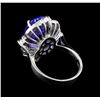 Image 3 : 9.78 ctw Tanzanite and Diamond Ring - 14KT White Gold