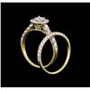 Image 3 : 1.00 ctw Diamond Wedding Ring Set - 14KT Yellow Gold