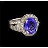 Image 1 : 14KT White Gold 5.21 ctw Tanzanite and Diamond Ring