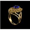 Image 4 : 14KT Yellow Gold 1.69 ctw Tanzanite and Diamond Ring