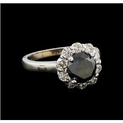 3.40 ctw Black Diamond Ring - 14KT White Gold