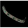 Image 2 : 1.53 ctw Emerald and Diamond Bracelet - 14KT White Gold