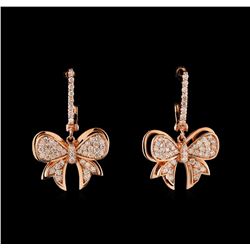 0.65 ctw Diamond Earrings - 14KT Rose Gold