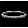 Image 1 : 5.10 ctw Diamond Bangle Bracelet - 14KT White Gold