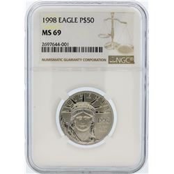 1998 NGC MS69 $50 Eagle Platinum Coin