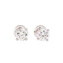 0.93 ctw Diamond Stud Earrings - 14KT White Gold