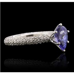 14KT White Gold 1.58 ctw Tanzanite and Diamond Ring