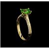 Image 4 : 1.13 ctw Tsavorite and Diamond Ring - 14KT Yellow Gold