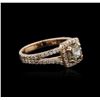 Image 1 : 14KT Rose Gold 1.39 ctw Fancy Yellowish Green Diamond Ring