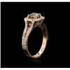 Image 3 : 14KT Rose Gold 1.39 ctw Fancy Yellowish Green Diamond Ring