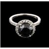 Image 2 : 4.16 ctw Black Diamond Ring - 14KT White Gold