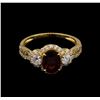 Image 2 : 14KT Yellow Gold 1.42 ctw Rubellite and Diamond Ring