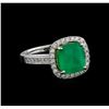 Image 1 : 14KT Two-Tone Gold 3.85 ctw Emerald and Diamond Ring