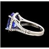 Image 3 : 6.46 ctw Tanzanite and Diamond Ring - 14KT White Gold