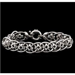 14KT White Gold Star Shape Link Design Bracelet