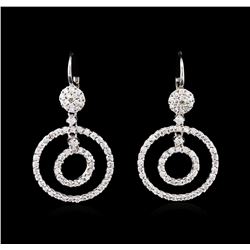 1.60 ctw Diamond Earrings - 14KT White Gold