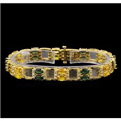 14KT Yellow Gold 12.97 ctw Sapphire and Diamond Bracelet