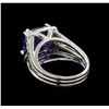 Image 3 : 7.71 ctw Tanzanite and Diamond Ring - 14KT White Gold