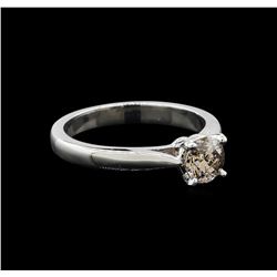 14KT White Gold 0.70 ctw Round Cut Fancy Brown Diamond Solitaire Ring