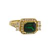 Image 1 : 3.84 ctw Tsavorite and Diamond Ring - 14KT Yellow Gold