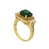 Image 4 : 3.84 ctw Tsavorite and Diamond Ring - 14KT Yellow Gold