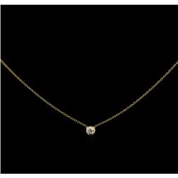 0.10 ctw Diamond Solitaire Necklace - 14KT Yellow Gold