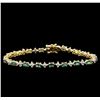 Image 1 : 4.58 ctw Alexandrite and Diamond Bracelet - 14KT Yellow Gold