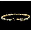 Image 3 : 4.58 ctw Alexandrite and Diamond Bracelet - 14KT Yellow Gold