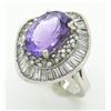 Image 3 : 2.00 ctw Diamond and Amethyst Ring - 14KT White Gold