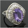 Image 7 : 2.00 ctw Diamond and Amethyst Ring - 14KT White Gold