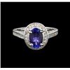 Image 2 : 14KT White Gold 1.48 ctw Tanzanite and Diamond Ring