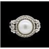 Image 2 : Sterling Silver Pearl and Cubic Zirconia Judith Ripka Ring