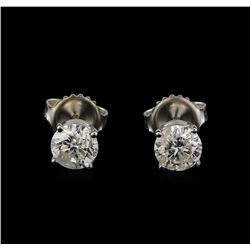 1.50 ctw Diamond Solitaire Earrings - 14KT White Gold