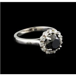 2.86 ctw Black Diamond Ring - 14KT White Gold