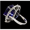 Image 3 : GIA Cert 19.97 ctw Tanzanite and Diamond Ring - 14KT White Gold