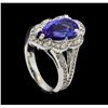 Image 4 : 3.05 ctw Tanzanite and Diamond Ring - 14KT White Gold