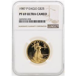 1987-P NGC PF69 Ultra Cameo $25 Eagle Gold Coin