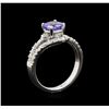 Image 3 : 1.16 ctw Tanzanite and Diamond Ring - 14KT White Gold