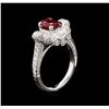 Image 4 : 1.42 ctw Ruby and Diamond Ring - 18KT White Gold