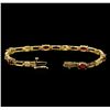 Image 3 : 14KT Yellow Gold 2.82 ctw Ruby and Diamond Bracelet