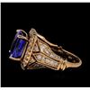 Image 3 : 5.91 ctw Tanzanite and Diamond Ring - 14KT Rose Gold