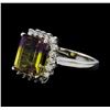 Image 1 : 4.06 ctw Ametrine Quartz and Diamond Ring - 14KT White Gold