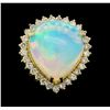 Image 2 : 9.60 ctw Opal and Diamond Ring - 14KT Yellow Gold