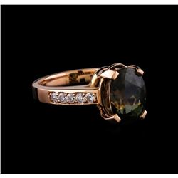 5.66 ctw Tourmaline and Diamond Ring - 14KT Rose Gold