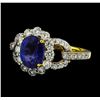 Image 1 : 2.40 ctw Sapphire and Diamond Ring - 18KT Yellow Gold