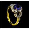 Image 4 : 2.40 ctw Sapphire and Diamond Ring - 18KT Yellow Gold