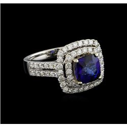 14KT White Gold 2.99 ctw Sapphire and Diamond Ring