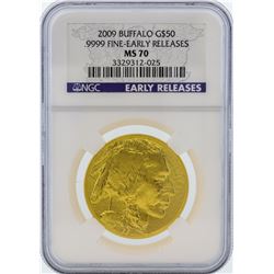 2009 NGC MS70 Fine Early Release $50 American Buffalo Gold Coin